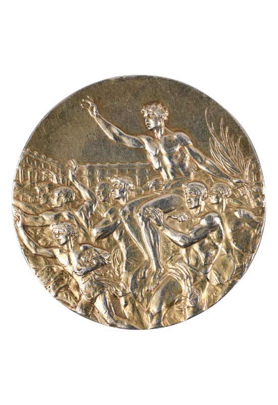 Médaille d'or de vainqueur pour la 1ère place aux IXème Jeux Olympiques d'été Amsterdam 1928 face